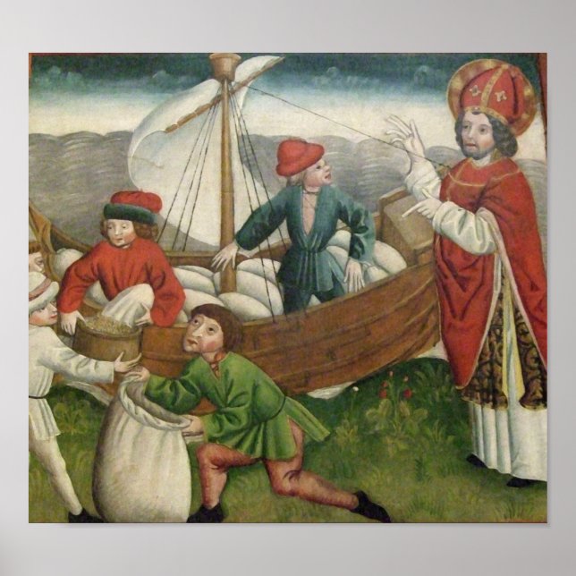 Vintage Christmas Saint Nicholas Poster (Front)