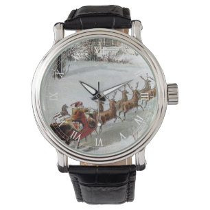 Vintage Christmas, Saint Nicholas with Reindeer Watch