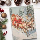 Vintage Christmas Santa and Reindeers  Tissue Paper<br><div class="desc">This design may be personalized by choosing the Edit Design option. You may also transfer onto other items. Contact me at colorflowcreations@gmail.com or use the chat option at the top of the page if you wish to have this design on another product or need assistance. See more of my designs...</div>
