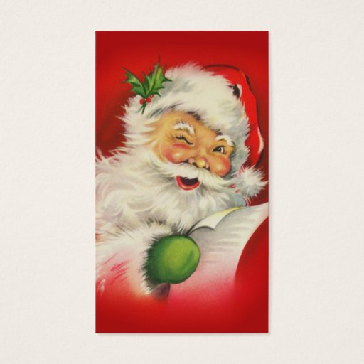 Customizable Vintage Christmas Santa Claus Business Cards