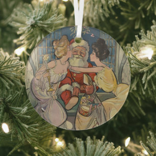 Vintage Christmas, Santa Claus (1902) Glass Ornament