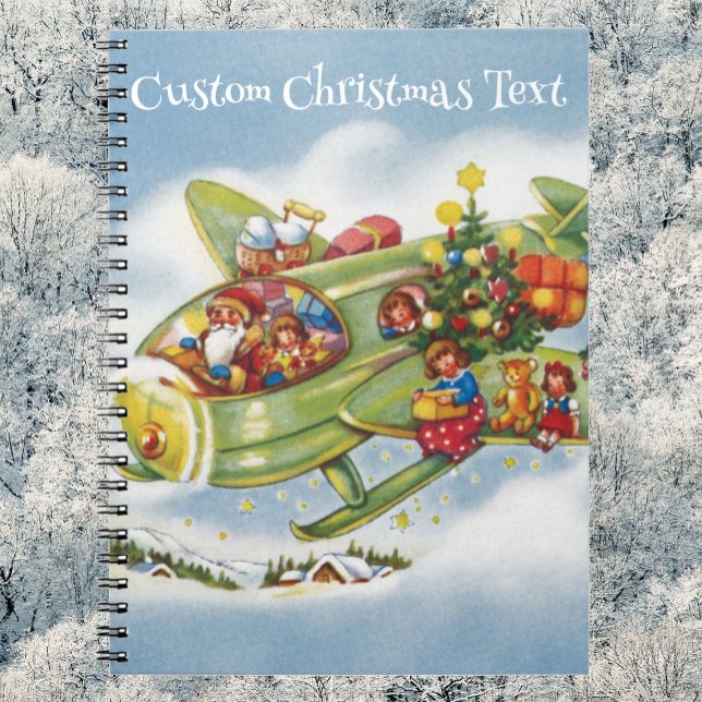 Vintage Christmas, Santa Claus Airplane Notebook (Creator Uploaded)