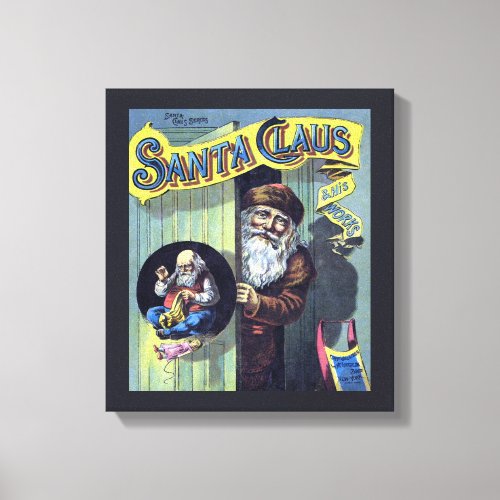 Vintage Christmas Santa Claus and His Works Book Canvas Print