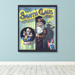 Vintage Christmas, Santa Claus and His Works Book Canvas Print