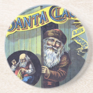 Vintage Christmas, Santa Claus and His Works Book Coaster