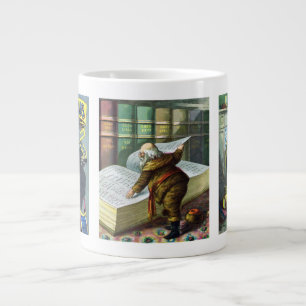 Vintage Christmas, Santa Claus and His Works Large Coffee Mug