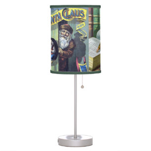 Vintage Christmas, Santa Claus and His Works Table Lamp