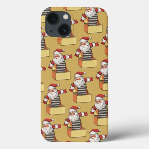Vintage Christmas Santa Claus as Jack in the Box iPhone 13 Case