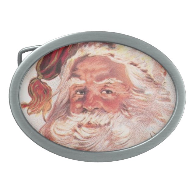Vintage Christmas Santa Claus Belt Buckle (Front)