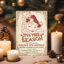 Vintage Christmas Santa Claus Birthday Party