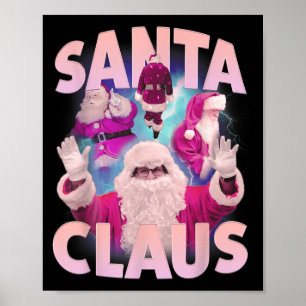 Vintage Christmas Santa Claus Bootleg 90s Hip Hop Poster