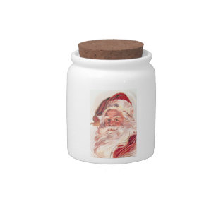 Vintage Christmas Santa Claus Candy Jar