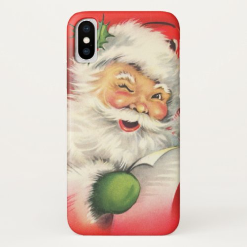 Vintage Christmas Santa Claus iPhone XS Case