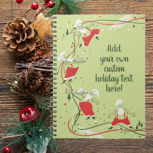 Vintage Christmas, Santa Claus Chef with Dinner Notebook