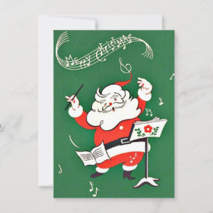 Vintage Christmas Santa Claus Choir Holiday Card
