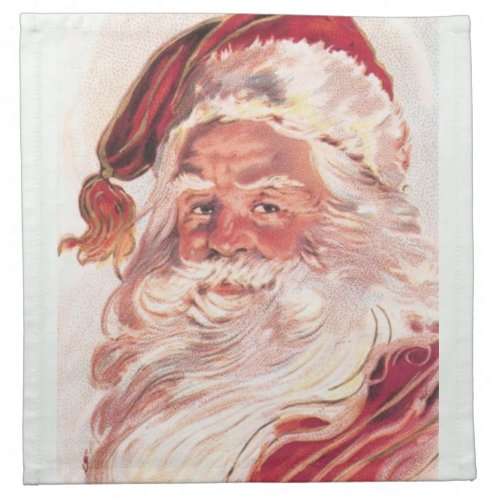 Vintage Christmas Santa Claus Cloth Napkin