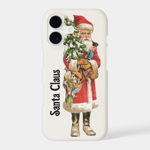 Vintage Christmas, Santa Claus Die Cut Image iPhone 17 Case