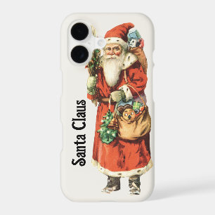 Vintage Christmas, Santa Claus Die Cut Image iPhone 17 Case