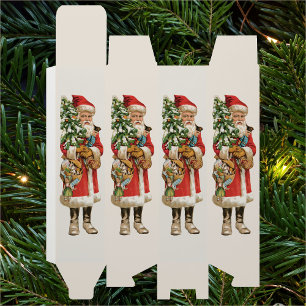 Vintage Christmas, Santa Claus Die Cut Image Wine Box