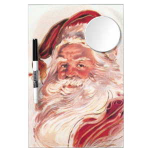 Vintage Christmas Santa Claus Dry Erase Board With Mirror
