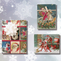 Vintage Christmas Santa Claus Elves Victorian Gift