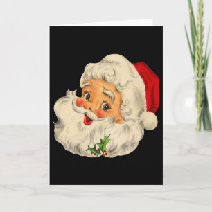 Vintage Christmas Santa Claus Face Fun Old Fashion Card