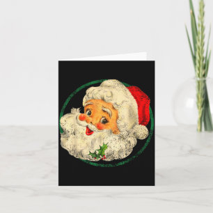 Vintage Christmas Santa Claus Face Old Fashioned Card