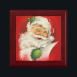 Vintage Christmas Santa Claus Gift Box<br><div class="desc">Vintage Christmas Santa Claus illustration.
 Please visit my store for more products with high quality greeting card designs!   --></div>