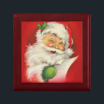 Vintage Christmas Santa Claus Gift Box<br><div class="desc">Vintage Christmas Santa Claus illustration.
 Please visit my store for more products with high quality greeting card designs!   --></div>