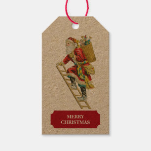 Vintage Christmas Santa Claus & Gifts Gift Tags