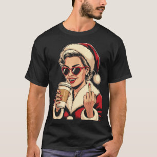 Vintage Christmas Santa Claus Heart Sungles Middle T-Shirt