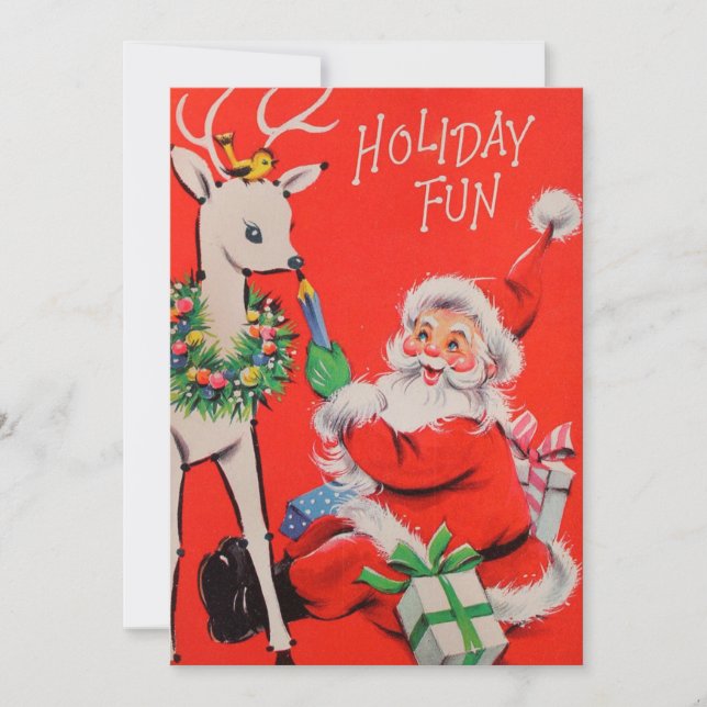 Vintage Christmas Santa Claus Holiday Card (Front)