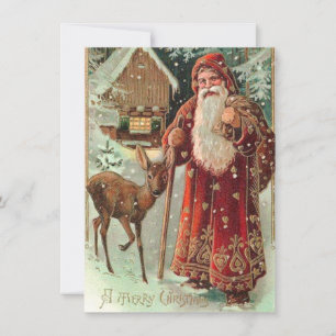 Vintage Christmas Santa Claus Holiday Card