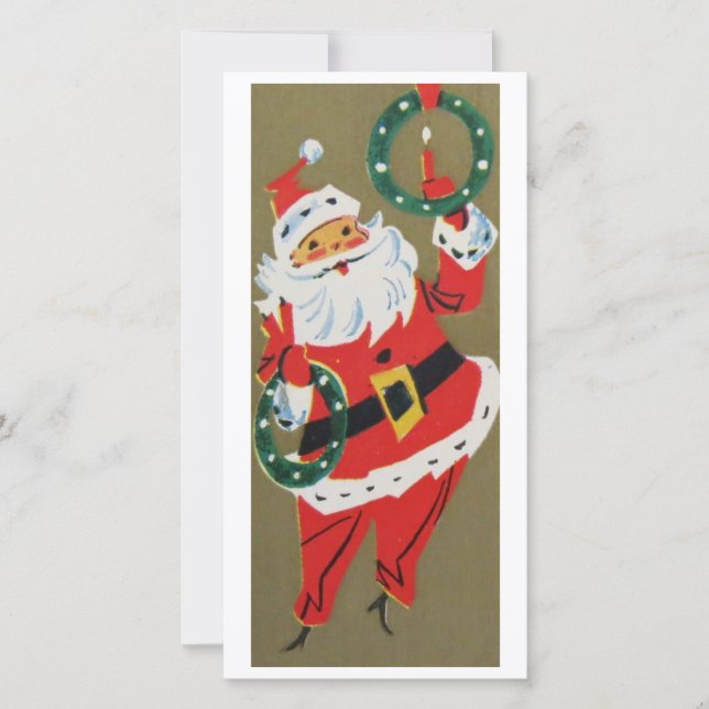 Vintage Christmas Santa Claus Holiday Card (Front)