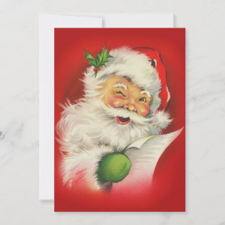 Vintage Christmas Santa Claus Holiday Card