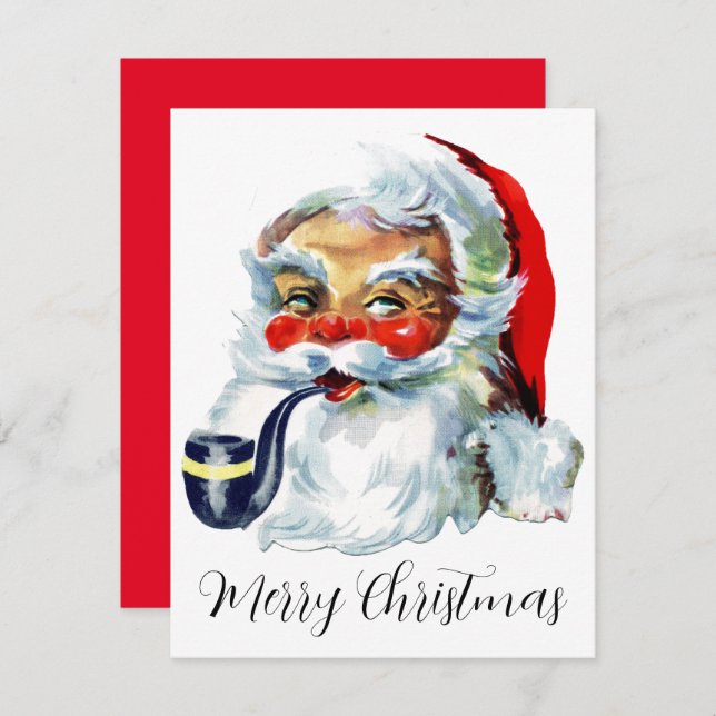 Vintage Christmas Santa Claus Holiday Card (Front/Back)