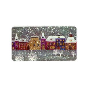 Vintage Christmas, Santa Claus Horse Open Sleigh Label