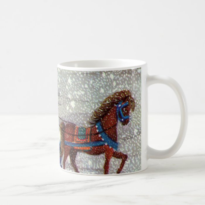 Vintage Christmas, Santa Claus Horse Open Sleigh Mug