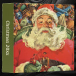 Vintage Christmas Santa Claus in Sleigh with Toys 3 Ring Binder<br><div class="desc">Vintage illustration Merry Christmas holiday image featuring a jolly Santa Claus flying his sleigh with a sack full of games,  toys and dolls. You can see Santa's long white beard blowing in the wind!</div>