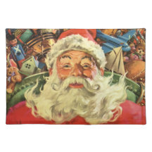 Vintage Christmas Santa Claus in Sleigh with Toys