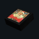 Vintage Christmas Santa Claus in Sleigh with Toys Gift Box<br><div class="desc">Vintage illustration Merry Christmas holiday image featuring a jolly Santa Claus flying his sleigh with a sack full of games,  toys and dolls. You can see Santa's long white beard blowing in the wind!</div>