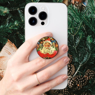 Vintage Christmas Santa Claus in Sleigh with Toys PopSocket