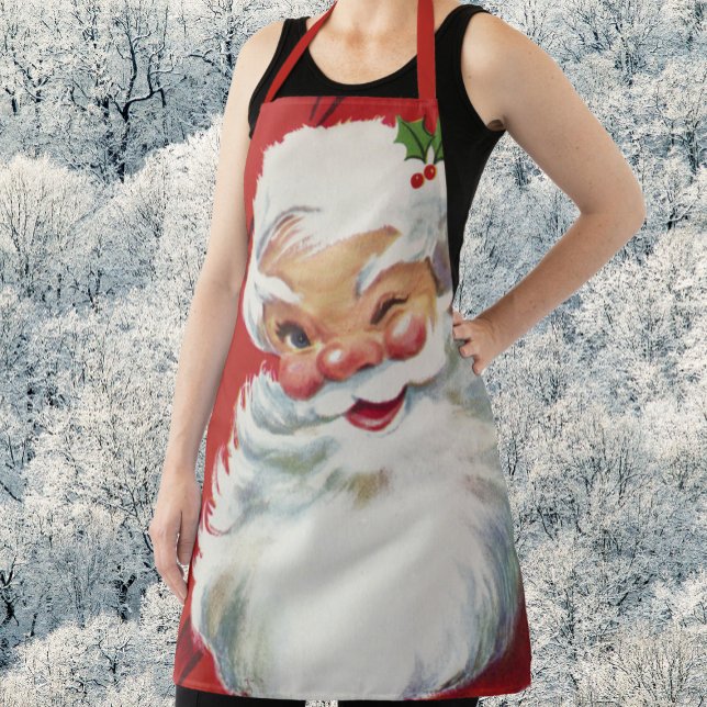 Vintage Christmas Santa Claus, Jolly and Winking Apron (Creator Uploaded)