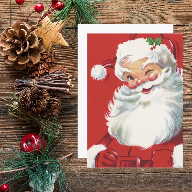 Vintage Christmas Santa Claus, Jolly and Winking Invitation (Creator Uploaded)