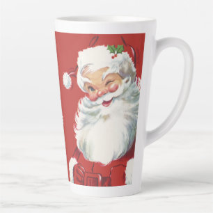 Vintage Christmas Santa Claus, Jolly and Winking Latte Mug