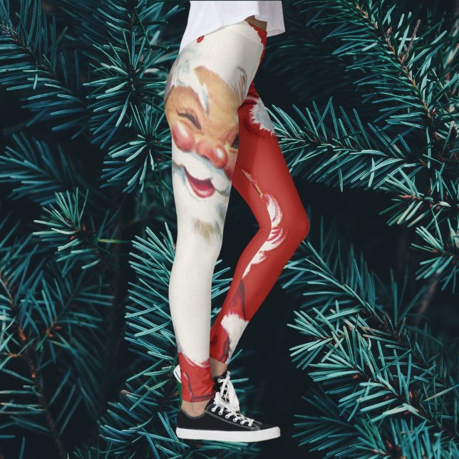 Vintage Christmas Santa Claus, Jolly and Winking Leggings (Creator Uploaded)