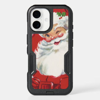 Vintage Christmas Santa Claus, Jolly and Winking iPhone 16 Case