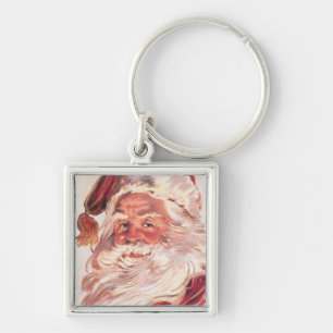 Vintage Christmas Santa Claus Keychain
