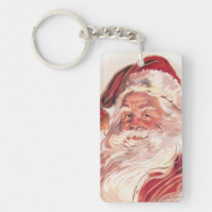 Vintage Christmas Santa Claus Keychain