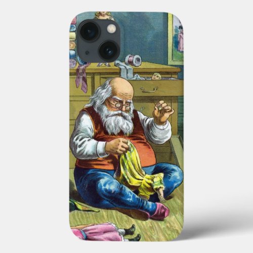 Vintage Christmas Santa Claus Making Toy Dolls iPhone 13 Case